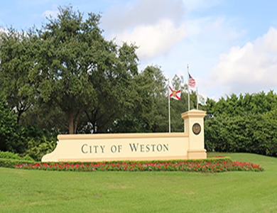 Entry Monument sign Weston Rd Royal Palm Blvd