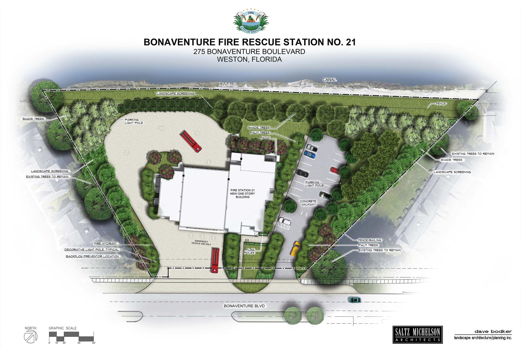 WESTON FIRE STA 21 RENDER SITE PLAN - WITH LANDSCAPING FINAL