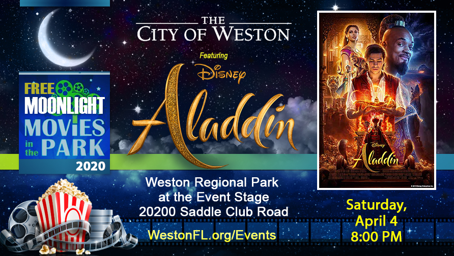 City of Weston Moonlight Flyer with Aladdin Movie Poster