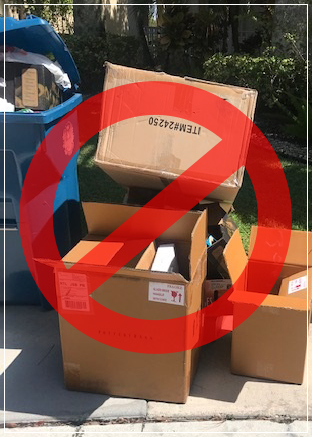 Do Not - Place Recycle Items Outside of Can or in Boxes