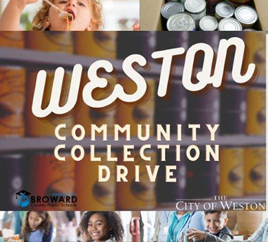 Weston Community Collection Drive with images of people eating food