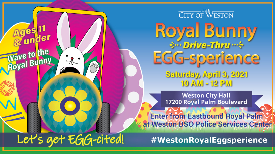 Royal Bunny Eggsperience event flyer for April 3, 2021