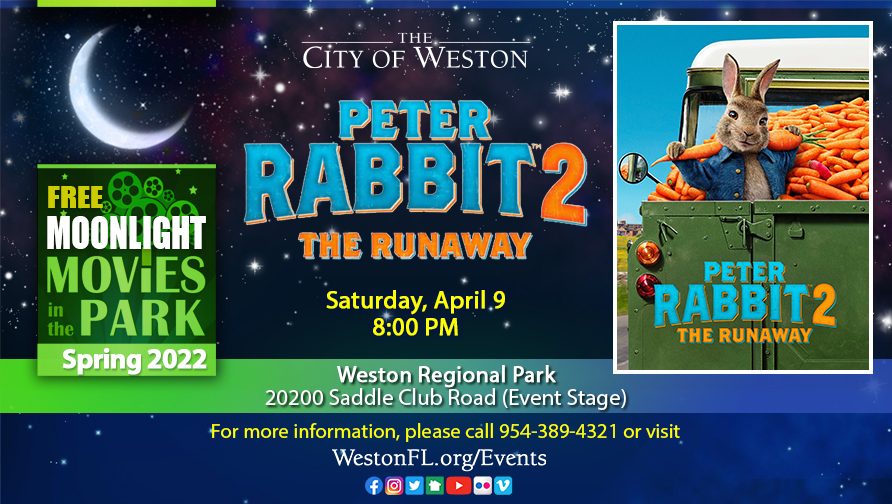 Moonlight Movie in the Park 2022 Peter Rabbit 2: The Runaway with date, time and location