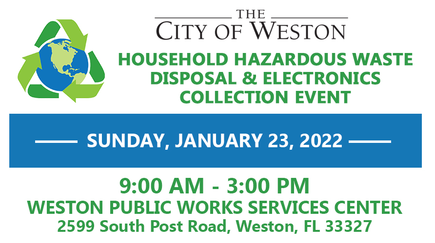 Household Hazardous Disposal Waste and Electronic Recycling Event on January 23