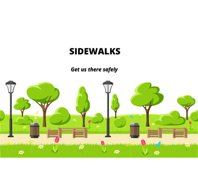 illustration of sidewalk in park setting