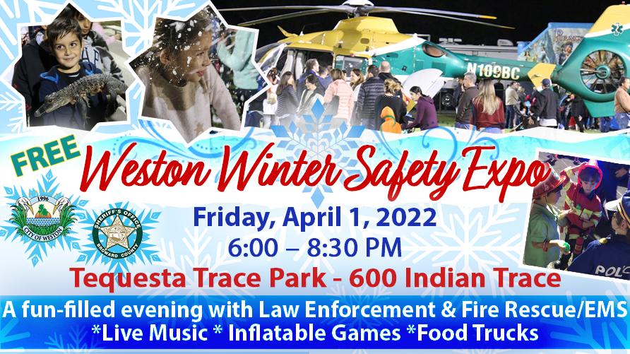 Weston Winter Safety Expo with date, time, location, and brief description and past event photos