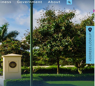 Image of Address Lookup bar on Home screen with a tree in background on the screen