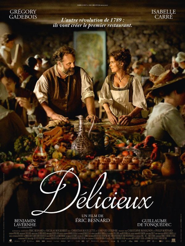 Film Poster for French Film Delicious with man and women cooking