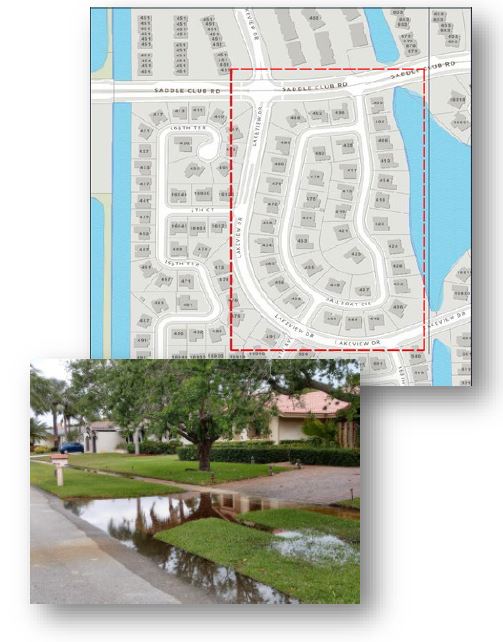 SailboatCircle_Image of flooding & neighborhood Map