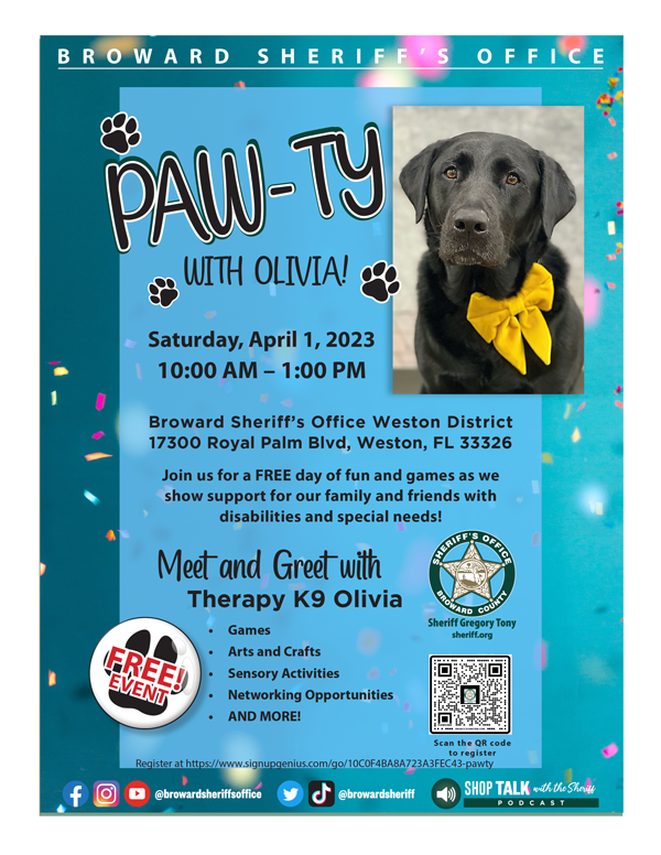 BSO Paw-ty Olivia 2023 Flyer (Thumb)