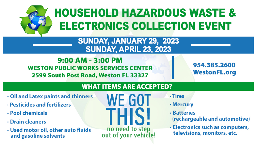 Household Hazardous Disposal Waste and Electronic Recycling Event on January 29 