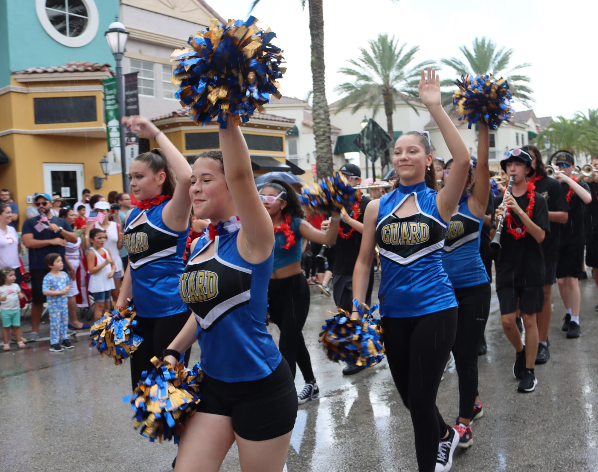 Members of Cypress Bay color guard march in the 2022 Hometown Celebration Parade 