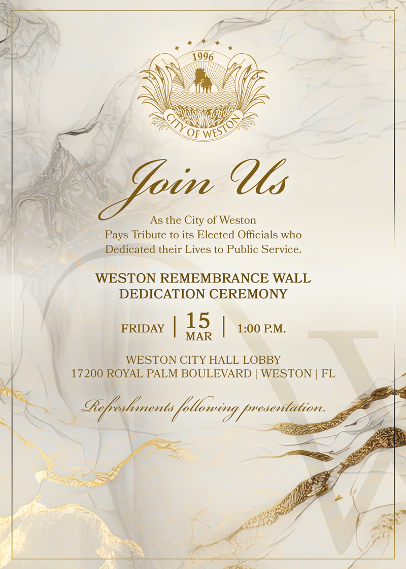 Weston Rememrance Wall Invitation