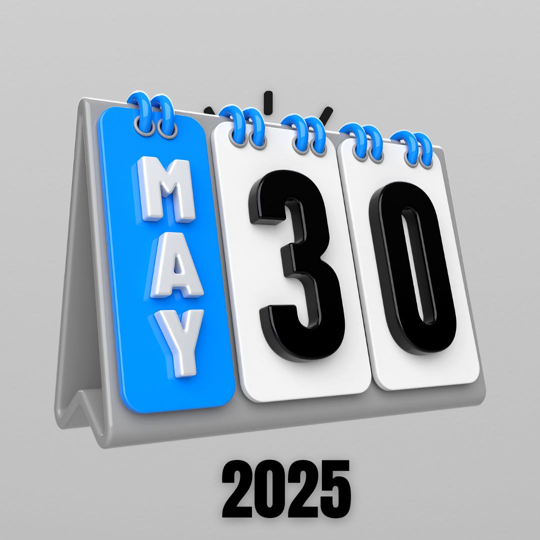 calendar showing May 30 2025