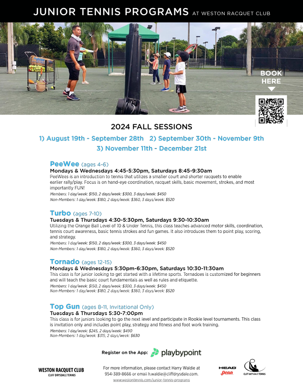 Weston Racquet Club - Junior Tennis Programming Fall 2024 (Thumb)