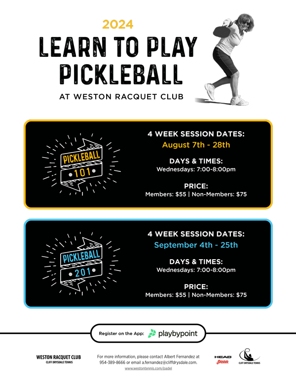 Weston Racquet Club - Pickleball 101 & 201 Fall 2024 (Thumb)