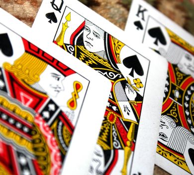 playing cards on a table