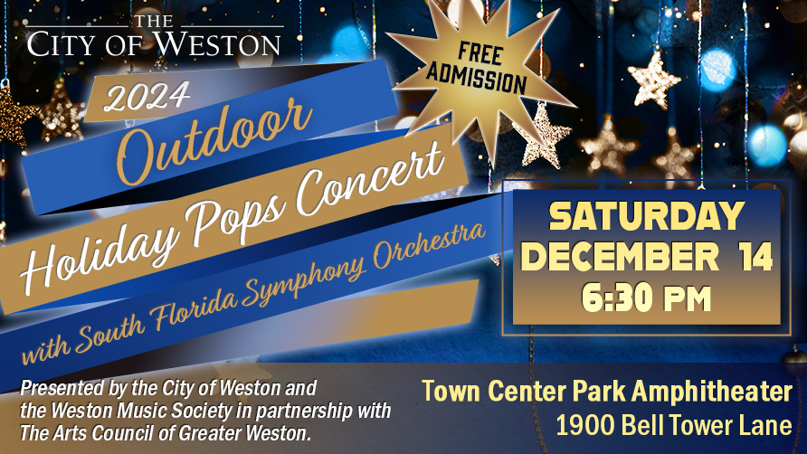 Outdoor_Pops_Concert_12-14-24 promotion in blue and gold with stars in the background